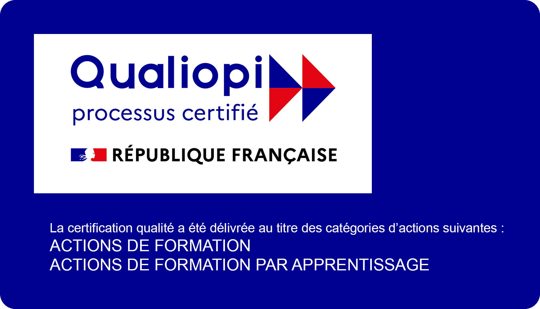 Qualiopi, processus certifié, République française